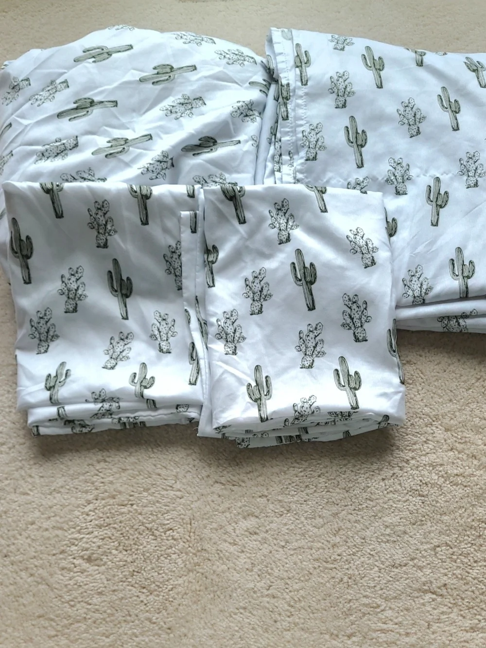 Wrangler White Bed Sheet Set with Green Cactus Print